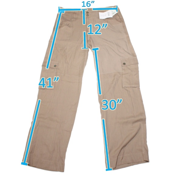 New Cabi Silk Cargo Pants Toasted Almond Size 8 - Picture 4 of 4